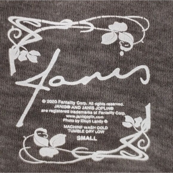 Janis Joplin Top Oversized Size Small Gray with White Iron on Graphics - Picture 4 of 10